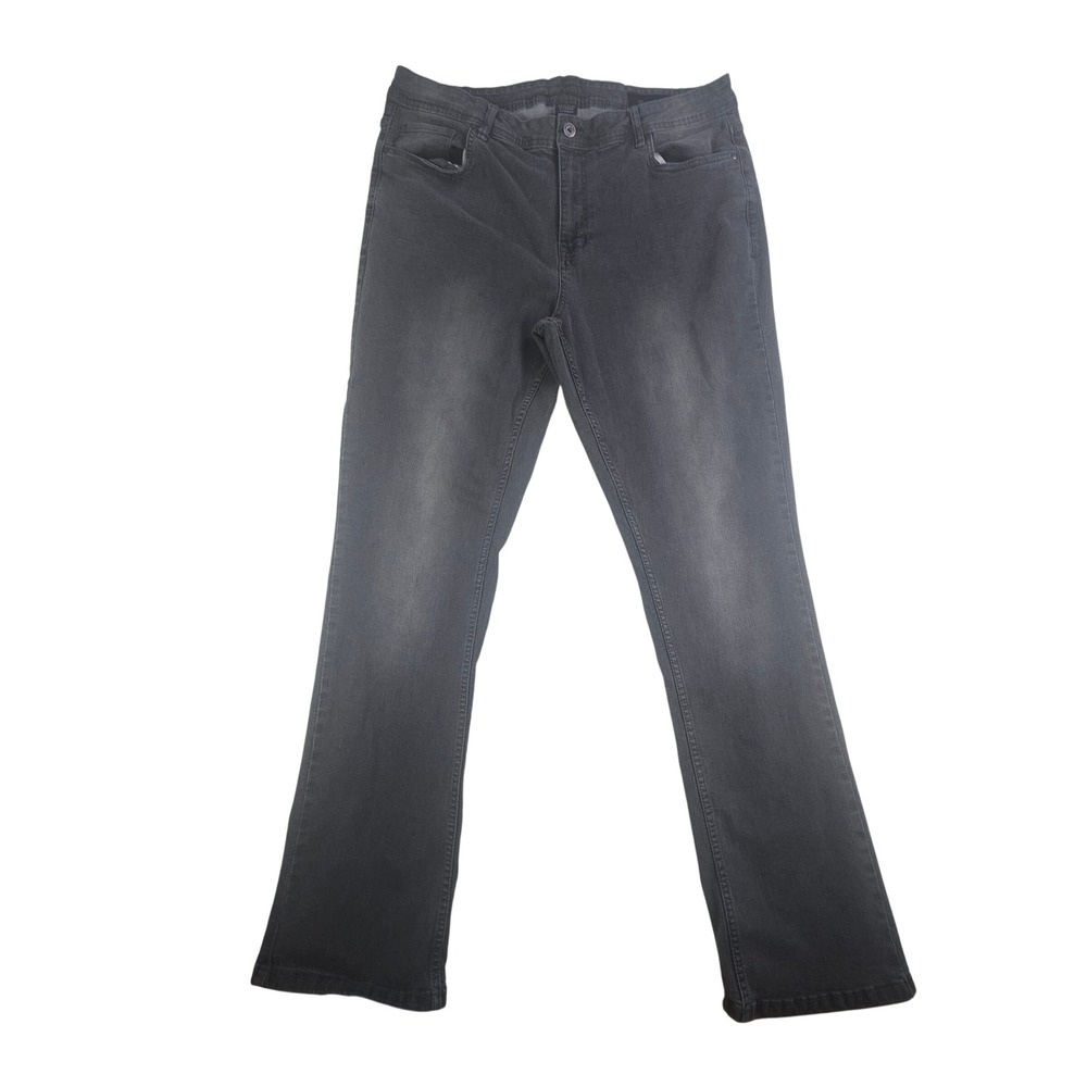 The Perfect‎ Jean NYC Mens 40x34 Bootcut Gray Black Stretch Denim Jeans Casual